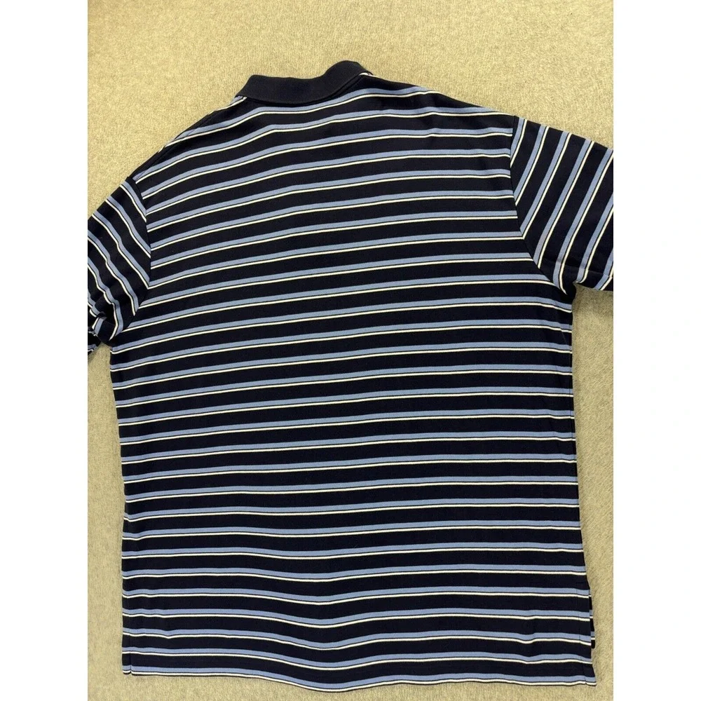 Polo Ralph Lauren 100% Cotton Striped S/S Polo Shirt (Men's 2XL) Blue‎